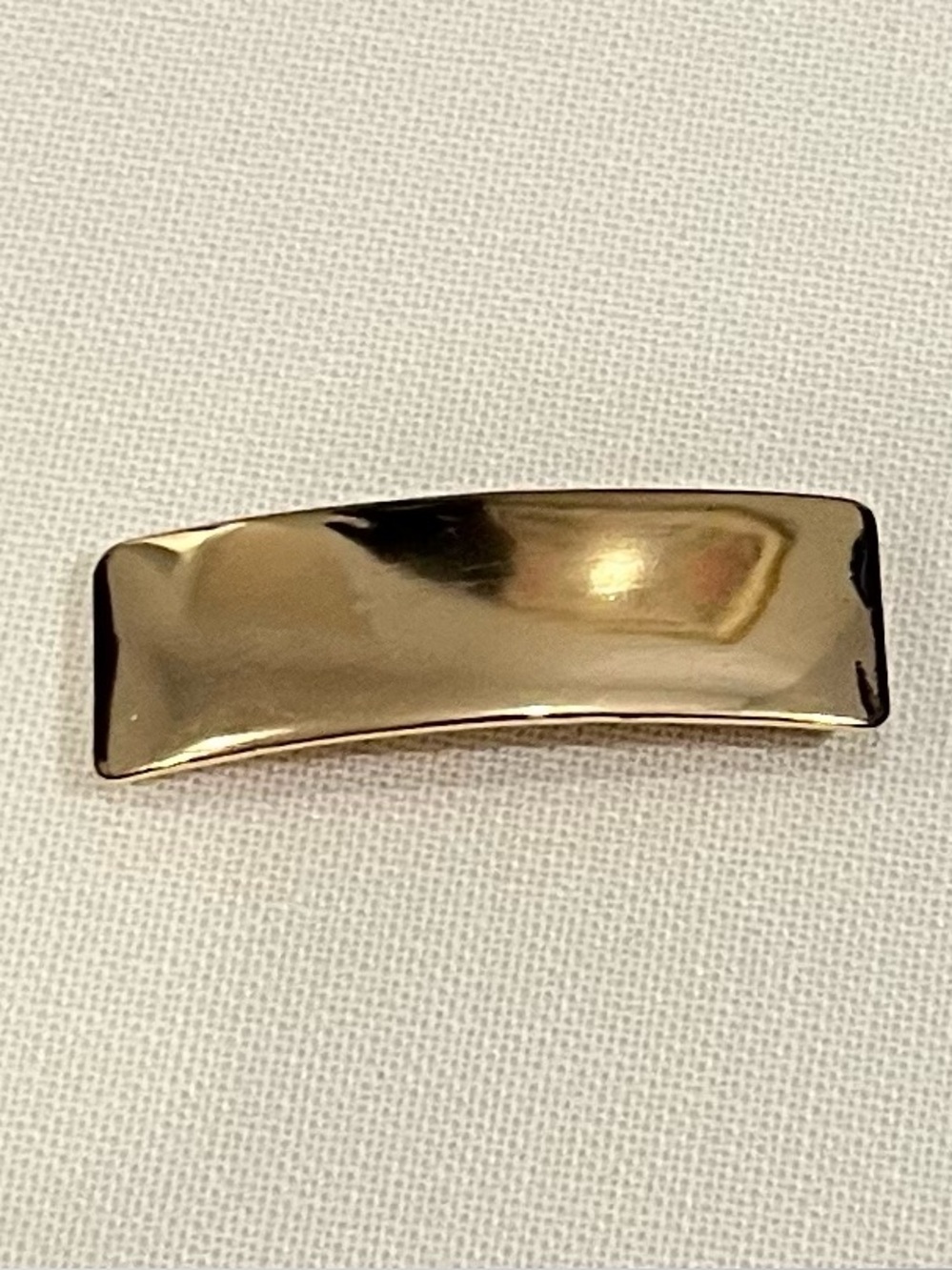 Gold Rectangular Hair Barrette Classic Minimalist Style
